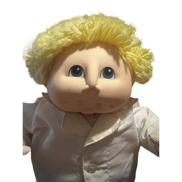 Vintage 1984 Cabbage Patch Kid Doll - Blonde‎ Hair Blue Pants White Shirt BOY - Picture 4 of 6